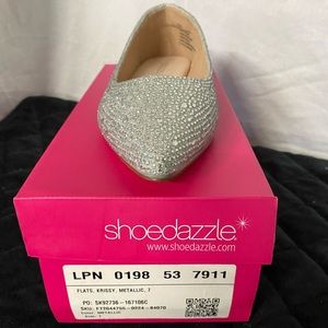 Sequins metallic flat shoe